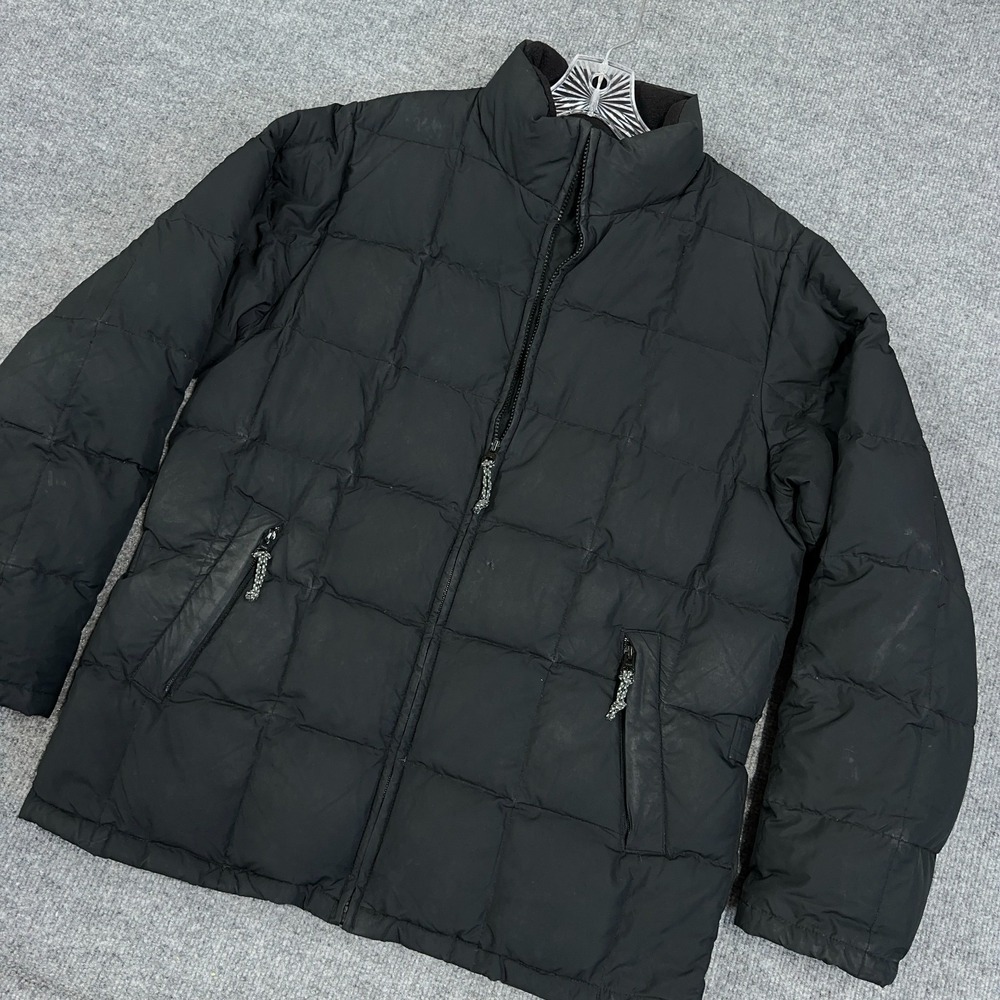 Eddie Bauer Jacket Mens MT Black Puffer WeatherEdge Down Quilted Waterproof Tall